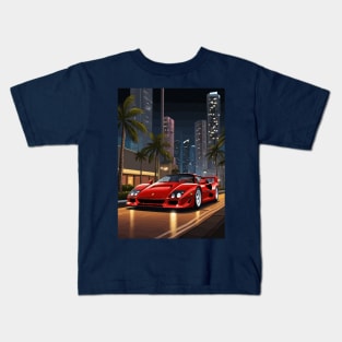 Italian F40 Classic Car Poster Kids T-Shirt